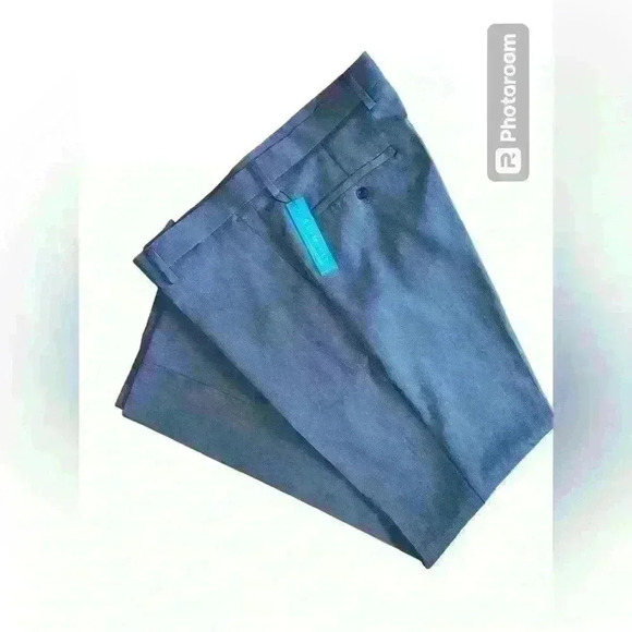 NWT- 36x32 Perry Ellis SLIM FIT TECH PORTFOLIO DRESS PANT Steel Blue - Picture 2 of 5